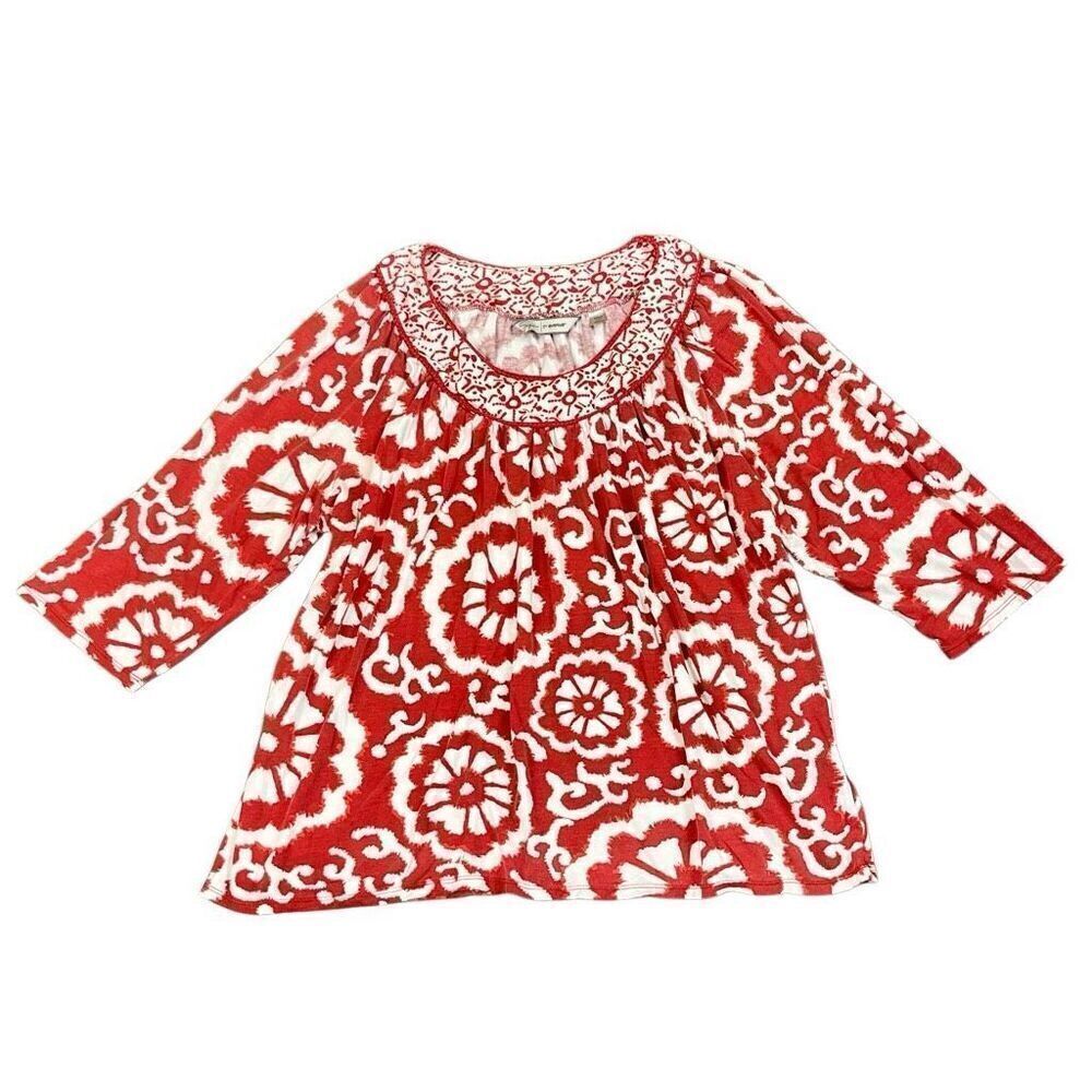 Soft By Avenue Floral 3/4 Sleeve Blouse 22/24